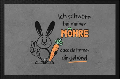 Produktbild von Ich schwöre bei meiner Möhre Witziger Hase Fußmatte - Liebesgeschenk