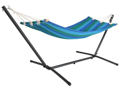 Immagine prodotto di Detex Amaca con Supporto Portata 150kg Amache Giardino Spiaggia Campeggio Balcone Terrazzo Blu