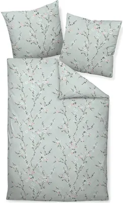 Produktbild von Janine Design Mako-Soft-Seersucker Bettwäsche-Garnitur TANGO 20077 Farbe silber grün Größe 155x200 + 80x80 cm