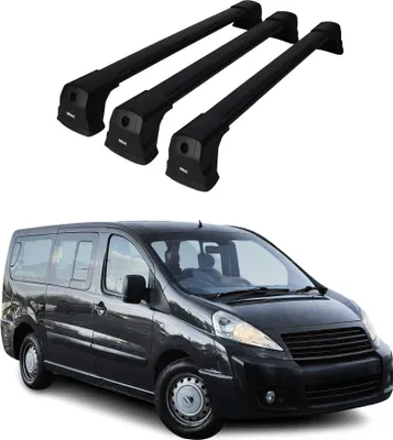 Obrázok produktu pre Priečne strešné nosiče pre Fiat Scudo 2006–2016, hliník, čierne, 3 ks