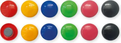 Produktbild von TimeTEX Set Haft-Magnete 30 mm ø, farbig sortiert, 12-tlg.