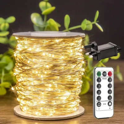 LED Lichterkette 30,5 m 600 warmweiße LED mit Fernbedienung