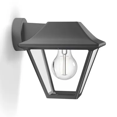 Obrázek produktu pro Philips Nástěnné svítidlo Alpenglow, 60 W E27, bez žárovky, Venkovní světlo na zeď, Antracit, Kov, IP44, Terasa, Zahrada, I