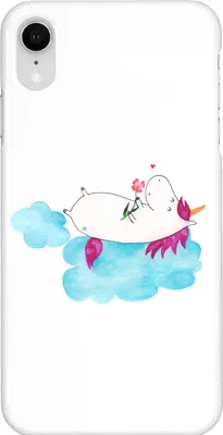 Produktbild von Mr. & Mrs. Panda Iphone XR Handyhülle Einhorn Verliebt - Weiß - Geschenk, Unicorn, Handy Case, Premium Kunststoff, Wolke, Einhörner, Liebe