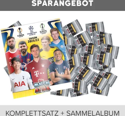 Produktbild von Topps Champions League 2021/22 - Trading Cards - Komplettsatz(491 Karten) +Sammelmappe (ohne limitierte)