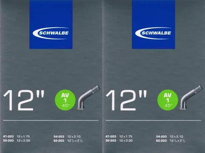 Produktbild von SCHWALBE Compact 12", Schlauch, AV1/45° schwarz 12"
