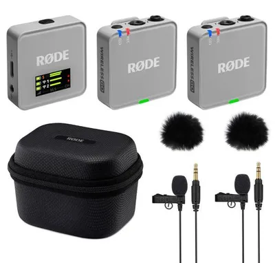 Image de Rode Wireless GO Gen 3 GY avec boîtier de recharge + 2 microphones cravate GO et 2 WS05