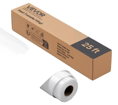 Produktbild von VEVOR Vinylfolie Wärmeübertragung Transferfolie (304,8 x 7260 mm), glänzend weiß