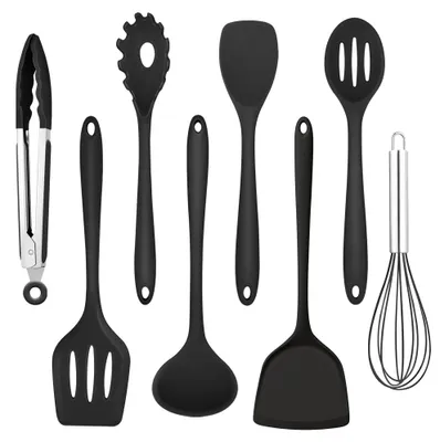 Imagen del producto de Omgoods - Juego de 8 utensilios de silicona para la cocina, que incluye una espátula