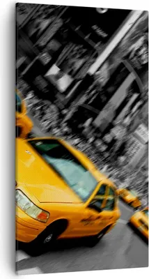 Produktbild von Bild auf Leinwand - Leinwandbild - Amerika taxi stadt - 55x100cm - Wand Bild - Wanddeko - Leinwanddruck - Bilder - Kunstdruck - Wanddekoration - Leinwand bilder - Wandkunst - PA55x100-2178