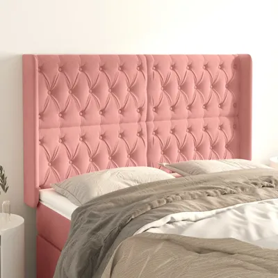 Produktbild von Kopfteil mit Ohren Rosa 163x16x118/128 cm Samt