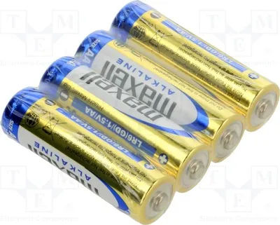 Productafbeelding van 1x Batterij: alkalisch, AA, Ø14,5x50mm, LR6, MAXELL S4, 1,5V. Aantal batterijen: 4