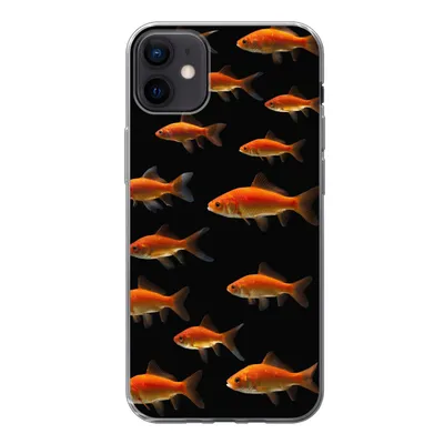 Produktbild von MuchoWow® Handyhülle Schutzhülle Hülle für iPhone 12 mini Goldfisch - Tiere - Schwarz Silikon Softcase Handy Hülle - Bild