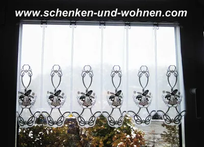 Produktbild von Weihnachtliche Kurzgardine - Panneaux mit Glockenmotiv ca. 49 cm hoch