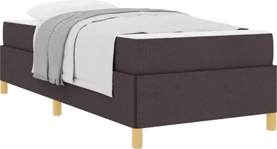 Zdjęcie produktu dla vidaXL Rama łóżka z materacem ciemnobrązowa 80 x 200 cm tkanina