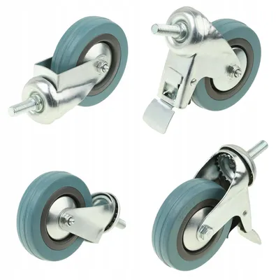 Produktbild von TOMiMET Gummirad 100mm Nicht Kratzend 320kg Set mit Bremse