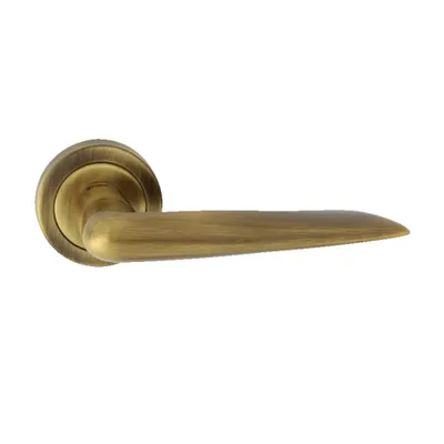 Produktbild von DOMINO Türgriff Drückergarnitur | Türklinke für Zimmertür, Bürotür, Kellertür & Innentür | Türbeschläge aus Messing | Bronze Türdrückergarnitur |SCORPIUS-R M3