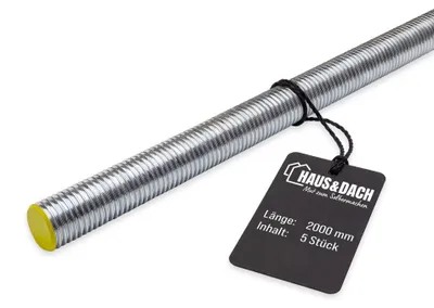 Produktbild von HAUS&DACH Gewindestange M12x2000 mm DIN 975 - Gewindestab für Montage, Bau & Befestigung, Stahl 8.8 galvanisch verzinkt - 5 Stk.