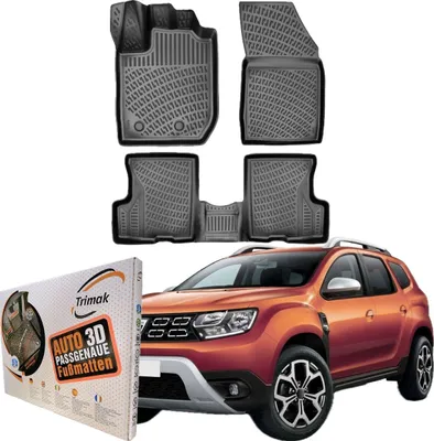 Produktbild von Trimak Autofußmatten kompatibel mit DACIA Duster 4x4 2.Gen. Facelift 2022 - 2024 Auto Allwetter Gummimatten