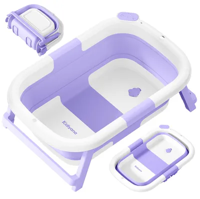 Produktbild von Faltbare Babybadewanne mit Temperaturanzeige & rutschfestem Boden, platzsparend, ideal für Neugeborene & Kleinkinder