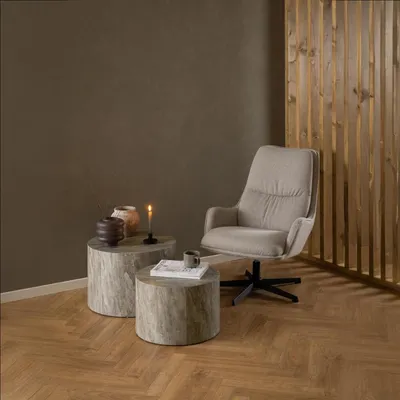 Productafbeelding van Salontafel Lima Grijs Ø58x40cm MDF - Giga Living