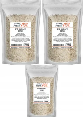 Zdjęcie produktu dla RYŻ BASMATI 2,5kg Naturalny biały ryż długoziarnisty wysoka jakość Kol-Pol