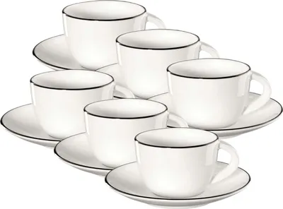 Produktbild von ASA Selection à table ligne noire Espressotasse mit Untertasse 0,07l Set6