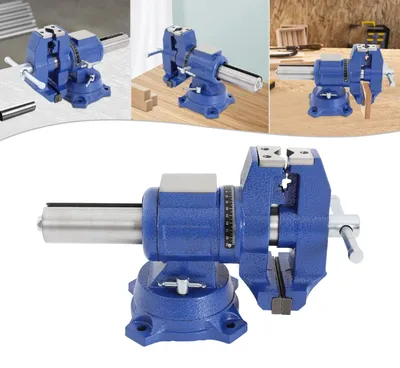 Obrázek produktu pro Svěrka - 10 cm - Sferoidální litina - Otočná základna o 360° - Maximální rozpětí čelistí 100 mm - Dvě možnosti upevnění - Vysoká nosnost - 12 kg