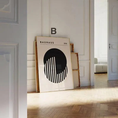 Produktbild von Bauhaus Ausstellung Poster · Geschenkidee · Bauhaus Design · Bauhaus Wandkunst · Wand Deko · Deko Print ohne Rahmen · Motiv B · 50×70cm