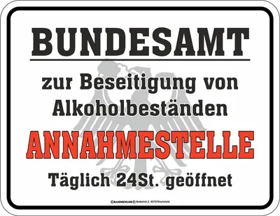Produktbild von Lustiges Blechschild Bundesamt zur Beseitigung von Alkoholbeständen Bar