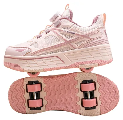 Image de Pattins à roulettes amovibles - Chaussures 2-en-1, combinant chaussures de marche et patins pour enfants
