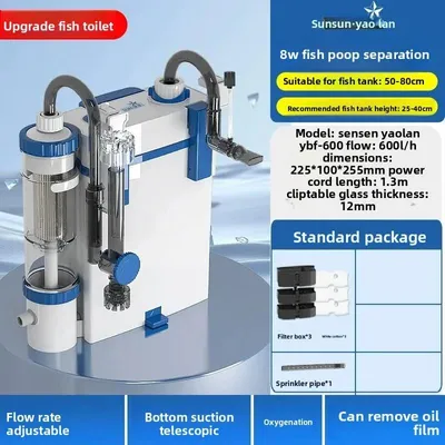 Produktbild von Aquarium Vorfilter - YBF-600 Hängefilter - 3-in-1 Filterpumpe - 600 l/h - Belüftung & Kottrennung - EU 220-240V