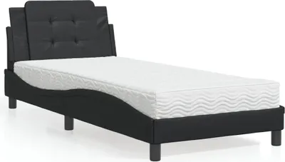 Image de vidaXL Cadre de lit sans matelas "Zadar" noir 90x200 cm similicuir