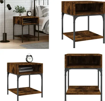 Obrázok produktu pre vidaXL Nočný stolík údený dub 40x41x50 cm materiál na báze dreva - Nočný stolík - Nočné stolíky - Šatníková skriňa - Nábytok do spálne