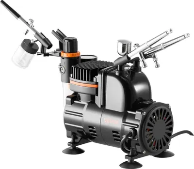 Image de Kit aérographe Kit aérographe Compresseur d'air 1/6 HP 3 aérographes 3 embouts Peinture