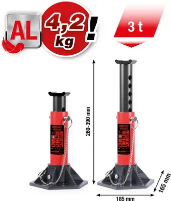 Image de KS-Tools 160.1240 performance Chevalet de support en aluminium, 3000 kg, par paire