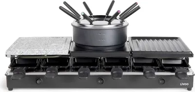 Zdjęcie produktu dla Zestaw do raclette, grillowania i fondue Livoo dla 12 osób 1650 W