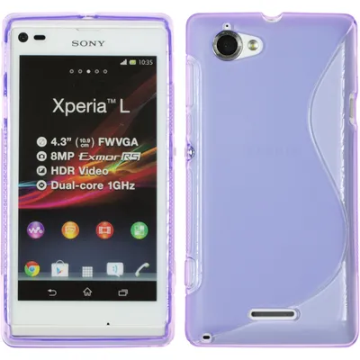 Produktbild von PhoneNatic Case kompatibel mit Sony Xperia L - lila Silikon Hülle S-Style + 2 Schutzfolien