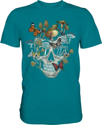 Produktbild von Natur Schmetterling Totenkopf Insekten T-Shirt – Diva Blue / XL