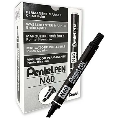 Zdjęcie produktu dla Marker permanentny 1,5-5,5 mm końcówka klinowa czarny Opakowanie 12 szt