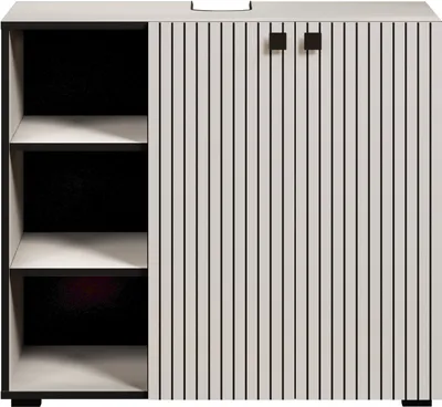 Produktbild von trendteam Bad Waschbeckenunterschrank Pure Bliss Cashmere Hellgrau Melamin B/H/T ca. 90/79/53 cm