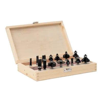 Produktbild von STIER Fräsersortiment, 15-teilig, 8 mm, Holzfräser, Fräser für Oberfräsen, Fräser Set