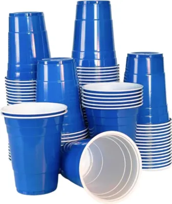 Produktbild von 50x blaue Beer-Pong Becher - 16oz Blue Cups (500 ml) | Original Amerikanisches Design | Mehrweg Trinkbecher | Bier-Pong Becher