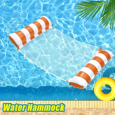 Produktbild von ASKSA Luftmatratze Pool Zubehoer Spass Luftmatratze Wasser Haengematte Aufblasbare Wasserhaengematte Erwachsene,Orange