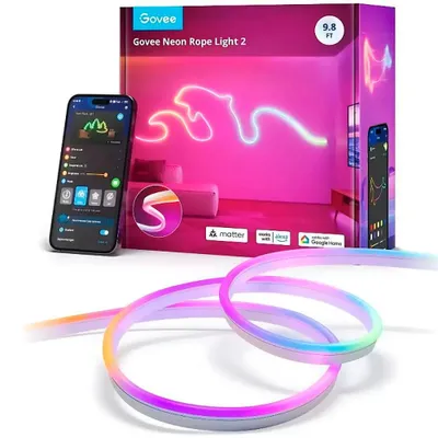 Produktbild von Govee Neon Rope Light 2, Universalstreifenleuchte, Wi-Fi/Bluetooth, Weiß, Multi, Ambiente, 252 Glühbirne(n)