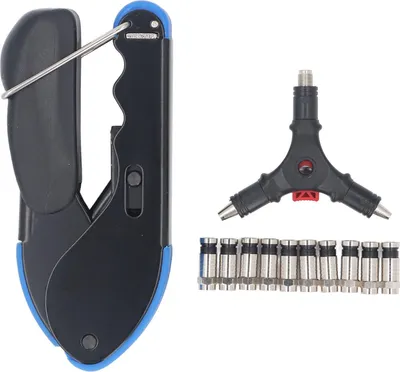 Produktbild von Koaxialkabel-Crimpzange und Abisolierzange mit rutschfestem Griff šC Werkzeugset für Koaxialkabel der Größen RG59 und RG6