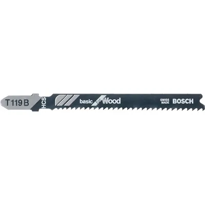 Image de Lame de scie sauteuse T 119 B Basic for Wood L.92mm Pas de la denture 1,9-2,3mm HCS Pack de 3 pièces