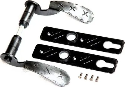 Produktbild von Famanu Türdrücker Retro - Schmiedeeisen mit Schildbeschlag - Schwarzer Türgriff mit antikem Druckknopf