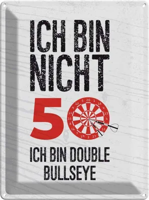 Produktbild von vianmo Blechschild 40x30 cm Dart bin nicht 50 Double Bullseye Sport Hobby Spruch Zitat