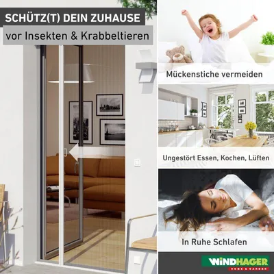 Produktbild von Fliegengitter Plisseetür für Einzeltüren – 120x240 cm, weiß